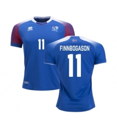 Iceland #11 FINNBOGASON Home Soccer Country Jersey