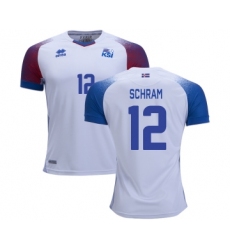 Iceland #12 SCHRAM Away Soccer Country Jersey
