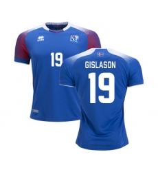 Iceland #19 GISLASON Home Soccer Country Jersey