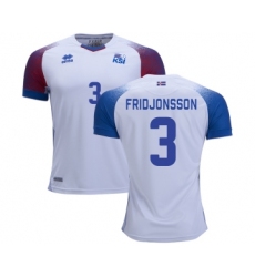 Iceland #3 FRIDJONSSON Away Soccer Country Jersey