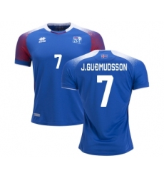 Iceland #7 J.GUDMUDSSON Home Soccer Country Jersey