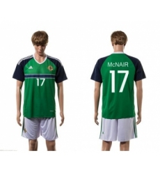 Northern Ireland #17 McNAIR Green Home Soccer Country Jersey