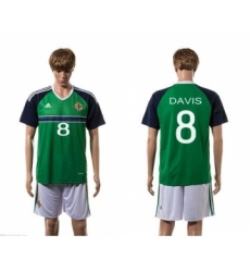Northern Ireland #8 Davis Green Home Soccer Country Jersey