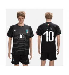 Italy #10 Totti Black Goalkeeper Soccer Country Jersey