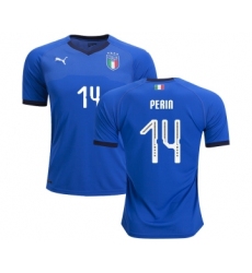 Italy #14 Perin Home Soccer Country Jersey