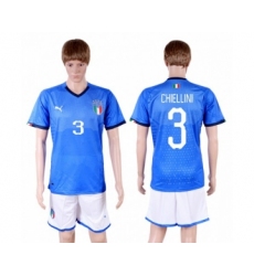 Italy #3 Chiellini Home Soccer Country Jersey