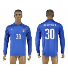 Italy #30 Ranocchia Blue Home Long Sleeves Soccer Country Jersey