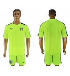 Italy Blank Shiny Green Goalkeeper Soccer Country Jersey