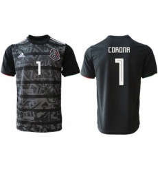 Mexico #1 Corona Black Soccer Country Jersey