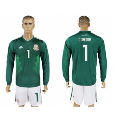Mexico #1 Corona Home Long Sleeves Soccer Country Jersey