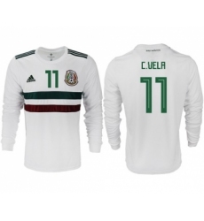Mexico #11 C.Vela Away Long Sleeves Soccer Country Jersey