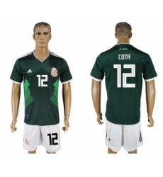 Mexico #12 Cota Green Home Soccer Country Jersey