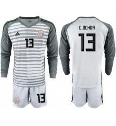 Mexico #13 G.Ochoa Grey Long Sleeves Goalkeeper Soccer Country Jersey