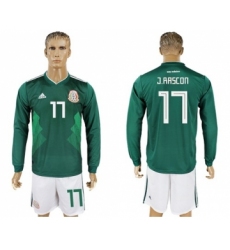 Mexico #17 J.Rascon Home Long Sleeves Soccer Country Jersey