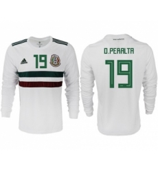 Mexico #19 O.Peralta Away Long Sleeves Soccer Country Jersey