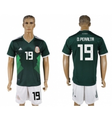 Mexico #19 O.Peralta Green Home Soccer Country Jersey