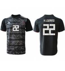 Mexico #22 H.Lozano Black Soccer Country Jersey
