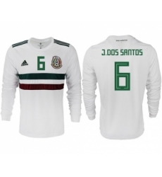 Mexico #6 J.Dos Santos Away Long Sleeves Soccer Country Jersey
