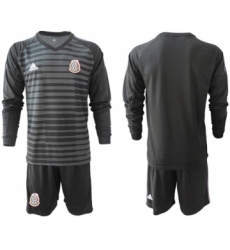 Mexico Blank Black Long Sleeves Goalkeeper Soccer Country Jersey