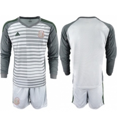 Mexico Blank Grey Long Sleeves Goalkeeper Soccer Country Jersey
