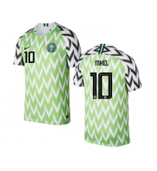 Nigeria #10 MIKEL Home Soccer Country Jersey