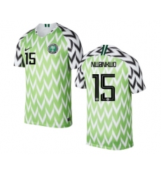 Nigeria #15 NWANKWO Home Soccer Country Jersey