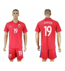 Norway #19 Jenssen Home Soccer Country Jersey
