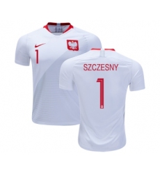 Poland #1 Szczesny Home Soccer Country Jersey