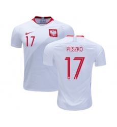 Poland #17 PESZKO Home Soccer Country Jersey