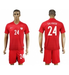 Poland #24 Salamon Away Soccer Country Jersey