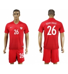 Poland #26 Marciniak Away Soccer Country Jersey