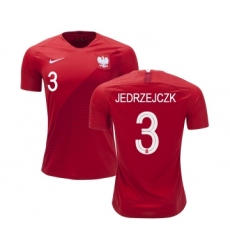 Poland #3 JEDRZEJCZK Away Soccer Country Jersey
