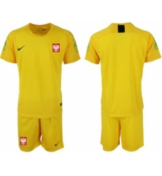 Poland Blank Yellow Goalkeeper Soccer Country Jersey