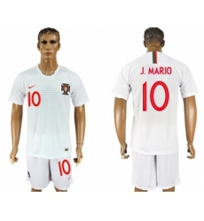 Portugal #10 J.Mario Away Soccer Country Jersey