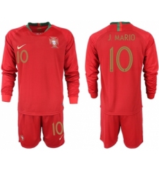 Portugal #10 J.Mario Home Long Sleeves Soccer Country Jersey