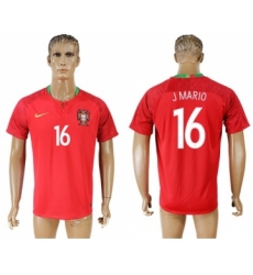 Portugal #16 J Mario Home Soccer Country Jersey