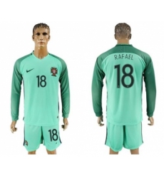 Portugal #18 Rafael Away Long Sleeves Soccer Country Jersey