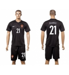Portugal #21 Soares SEC Away Soccer Country Jersey
