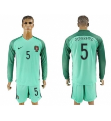 Portugal #5 Guerreiro Away Long Sleeves Soccer Country Jersey