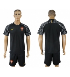 Portugal Blank Black Goalkeeper Soccer Country Jersey