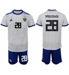 Russia #28 Smolnikov Away Soccer Country Jersey