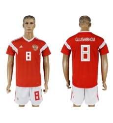 Russia #8 Glushakov Home Soccer Country Jersey