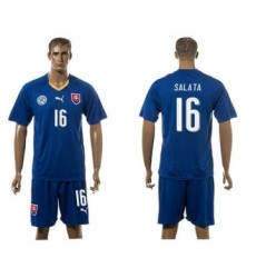 Slovakia #16 Salata Blue Away Soccer Country Jersey