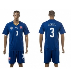 Slovakia #3 Skrtel Blue Away Soccer Country Jersey