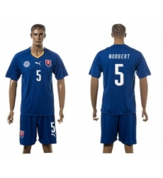 Slovakia #5 Norbert Blue Away Soccer Country Jersey