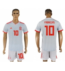 Spain #10 Fabregas Away Soccer Country Jersey