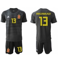 Spain #13 Arrizabalaga Black Goalkeeper Soccer Country Jersey