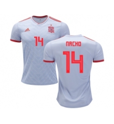 Spain #14 Nacho Away Soccer Country Jersey