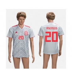Spain #20 Asensio Grey Training Soccer Country Jersey