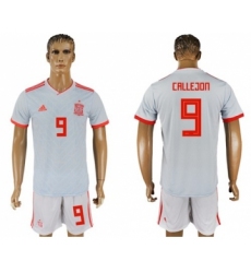 Spain #9 Callejon Away Soccer Country Jersey